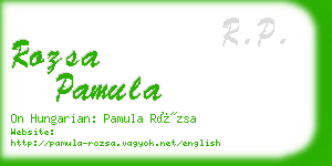 rozsa pamula business card